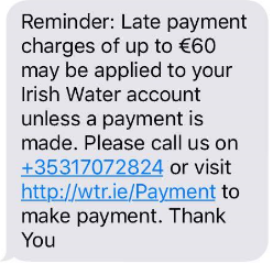 Irish Water's text message
