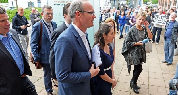 Simon Coveney arrives at a meeting with waste industry representatives in Tallaght, Co Dublin. Photograph: Eric Luke/The Irish Times