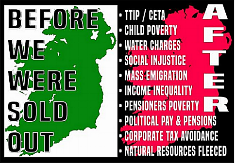 A Dublin Says No poster advertising a National Demonstration, Dublin, January 21, 2017 - A non-politically aligned people's movement event.