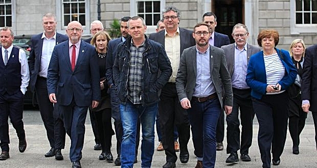 Right2Water TDs strutting forth in 'Resevoir Dogs' styleon April 6th to the awaiting media.