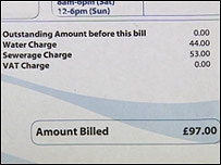 Water bills are in their envelopes ready for the post