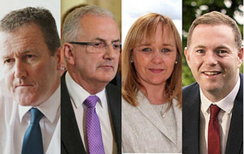 Water ministers since 2007, from left, Sinn Féin's Conor Murphy, UUP's Danny Kennedy, DUP's Michelle McIlveen and Sinn Féin's Chris Hazzard