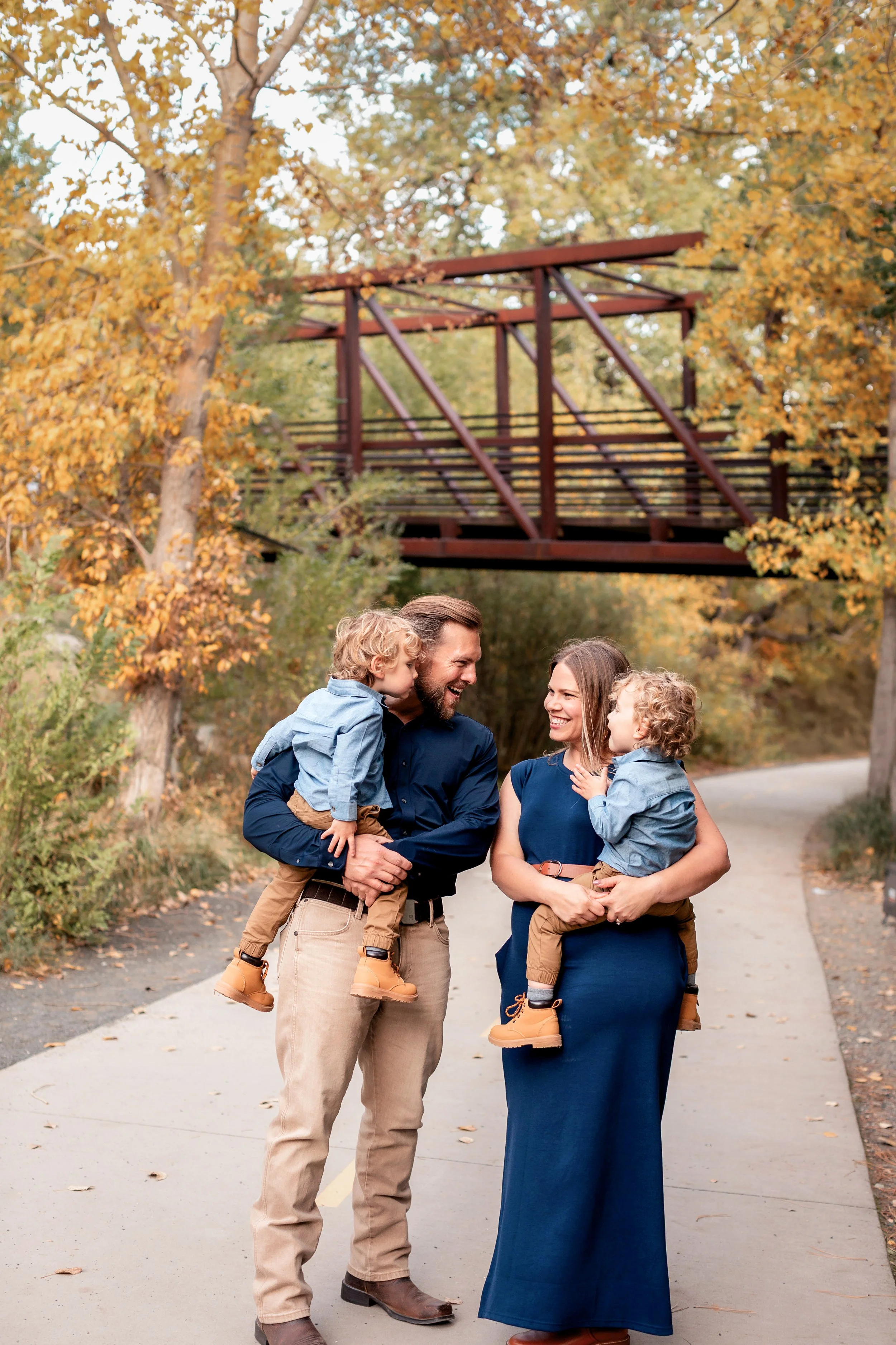 Denver Family Photographer, Denver Portrait Family Photographer, Denver Family Photos, Denver Family Photos with twins, Toddler outdoor family photo session, Creekside family photos in Denver, Mountain Family Photos Colorado