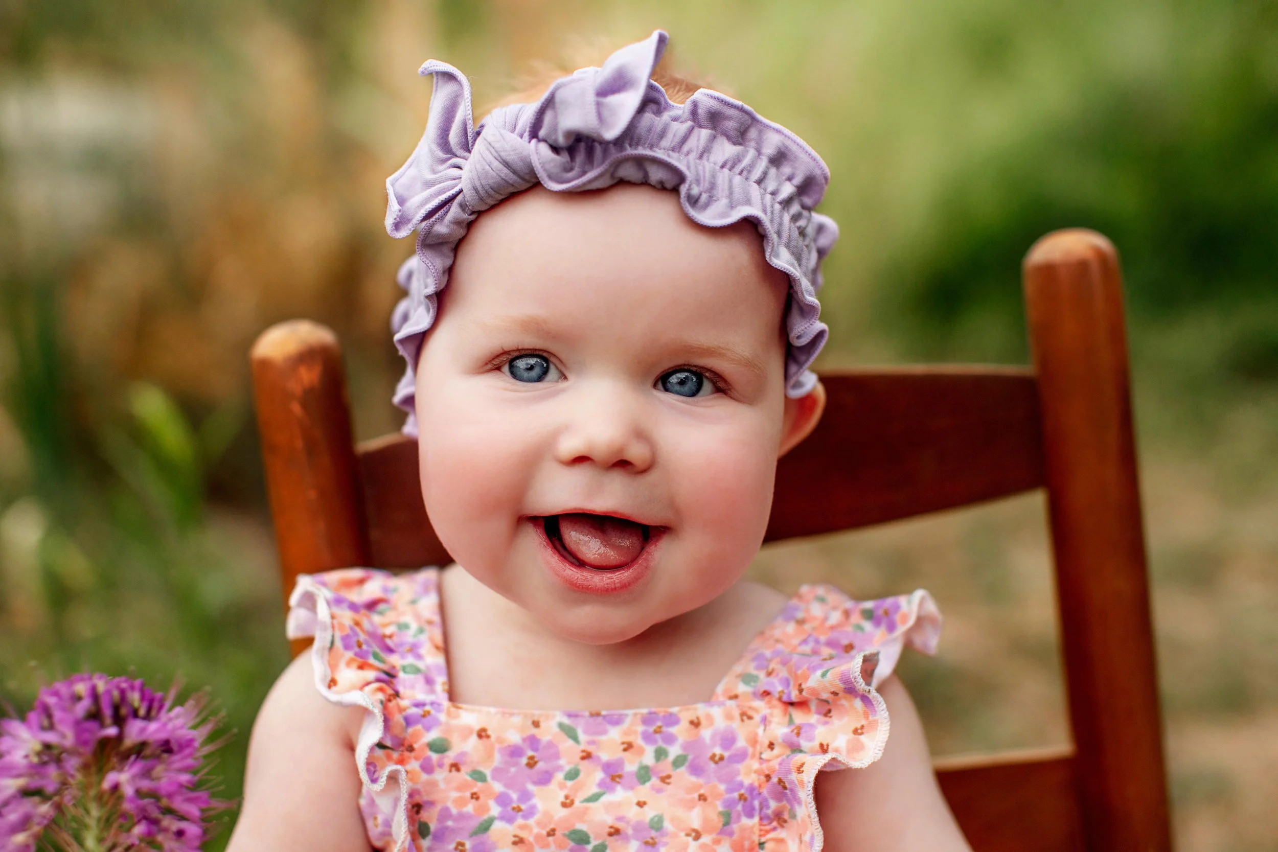 Baby milestone photo session in the summer at Wash Park in Denver