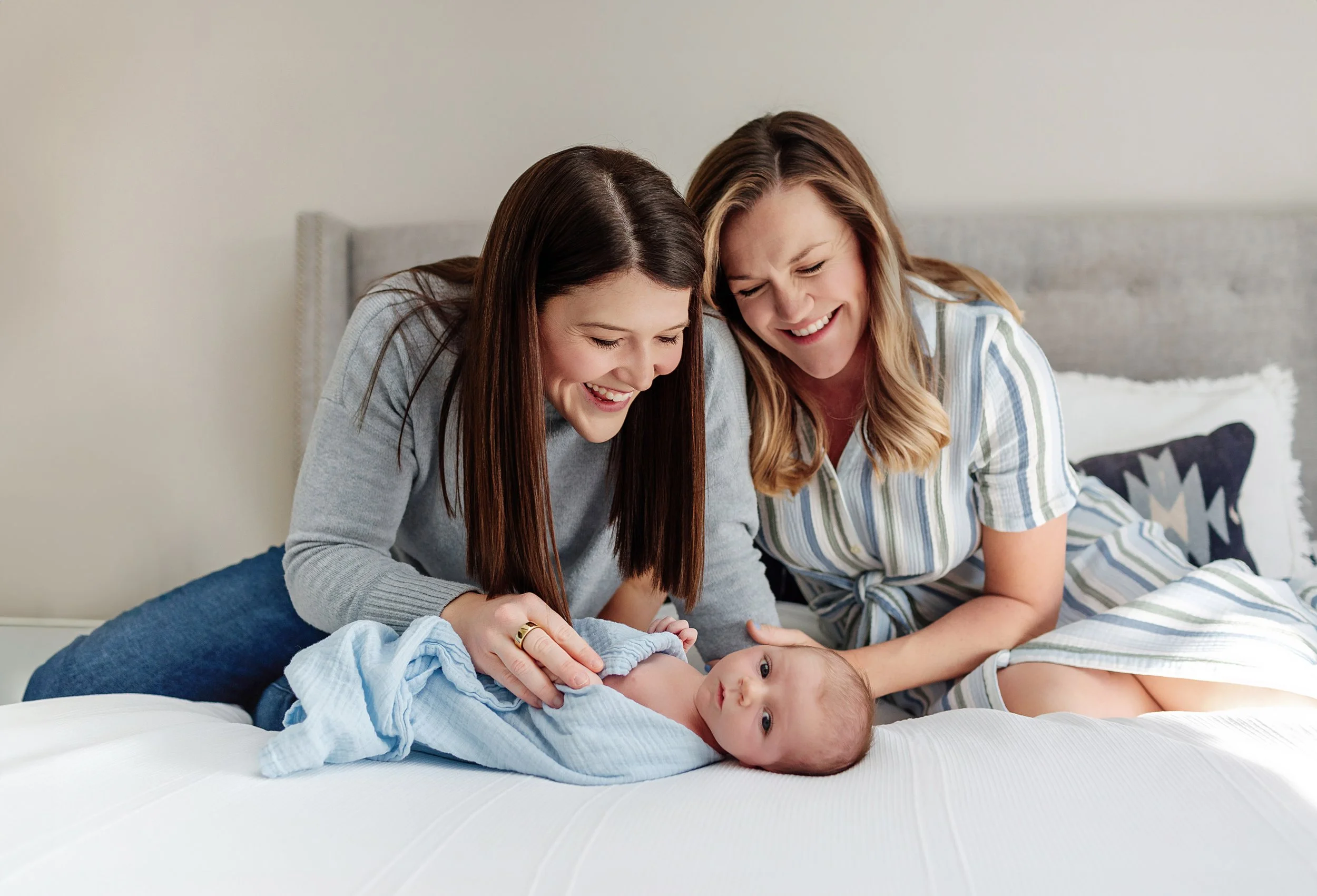 Denver Lifestyle Newborn Photo Session with two moms, LGBTQ Denver Newborn Photographer, Queer Newborn Photographer Denver