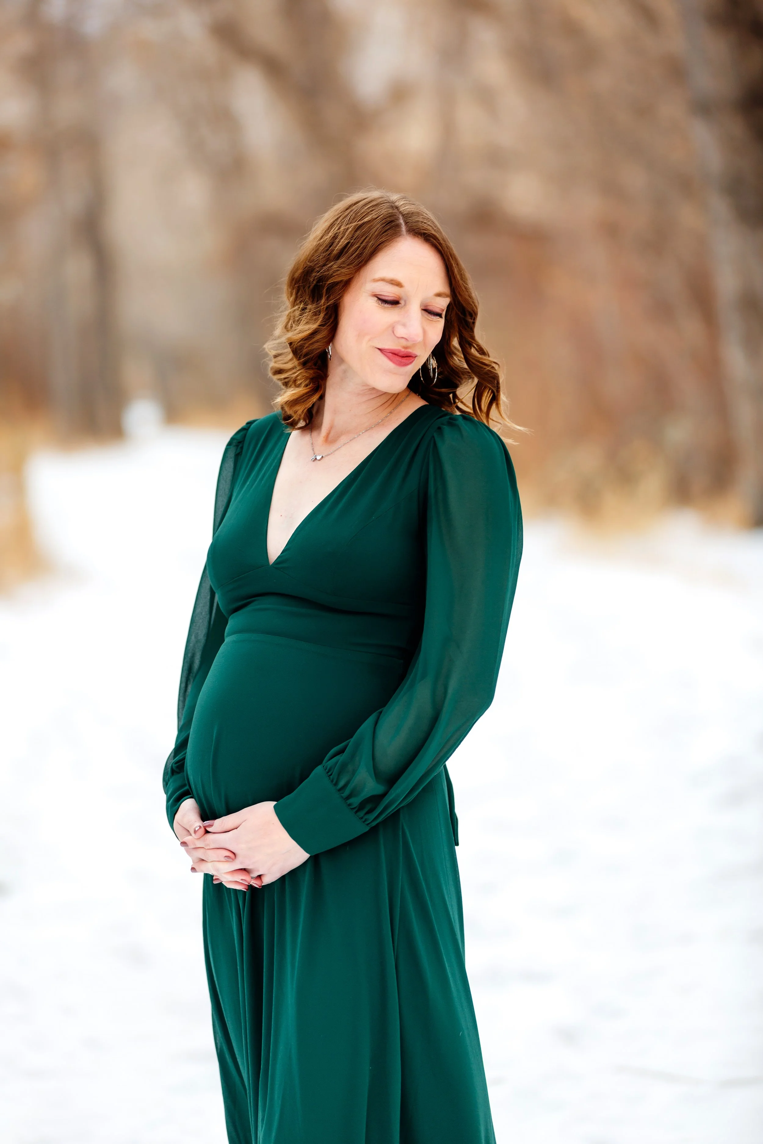 Denver Winter Maternity Session Outdoor Snow