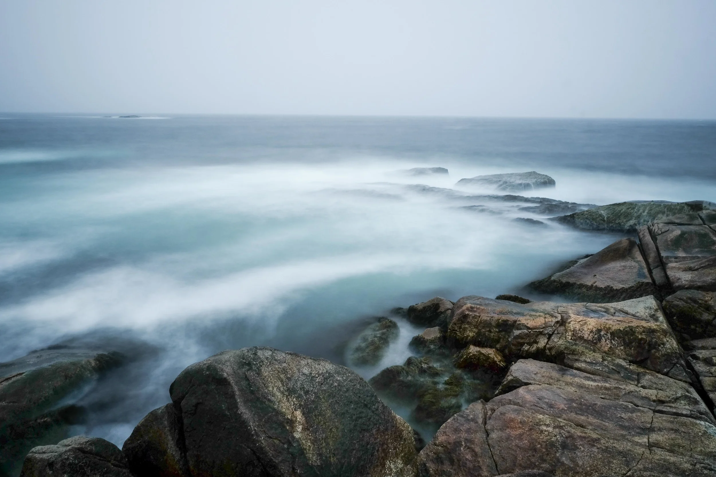 A foggy afternoon on the coast of Peggy's Cove