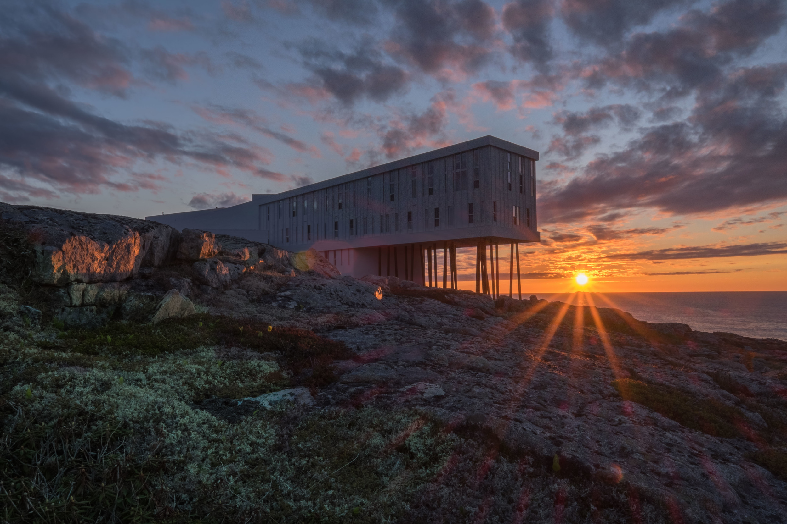 Fogo Island Inn at Sunset
