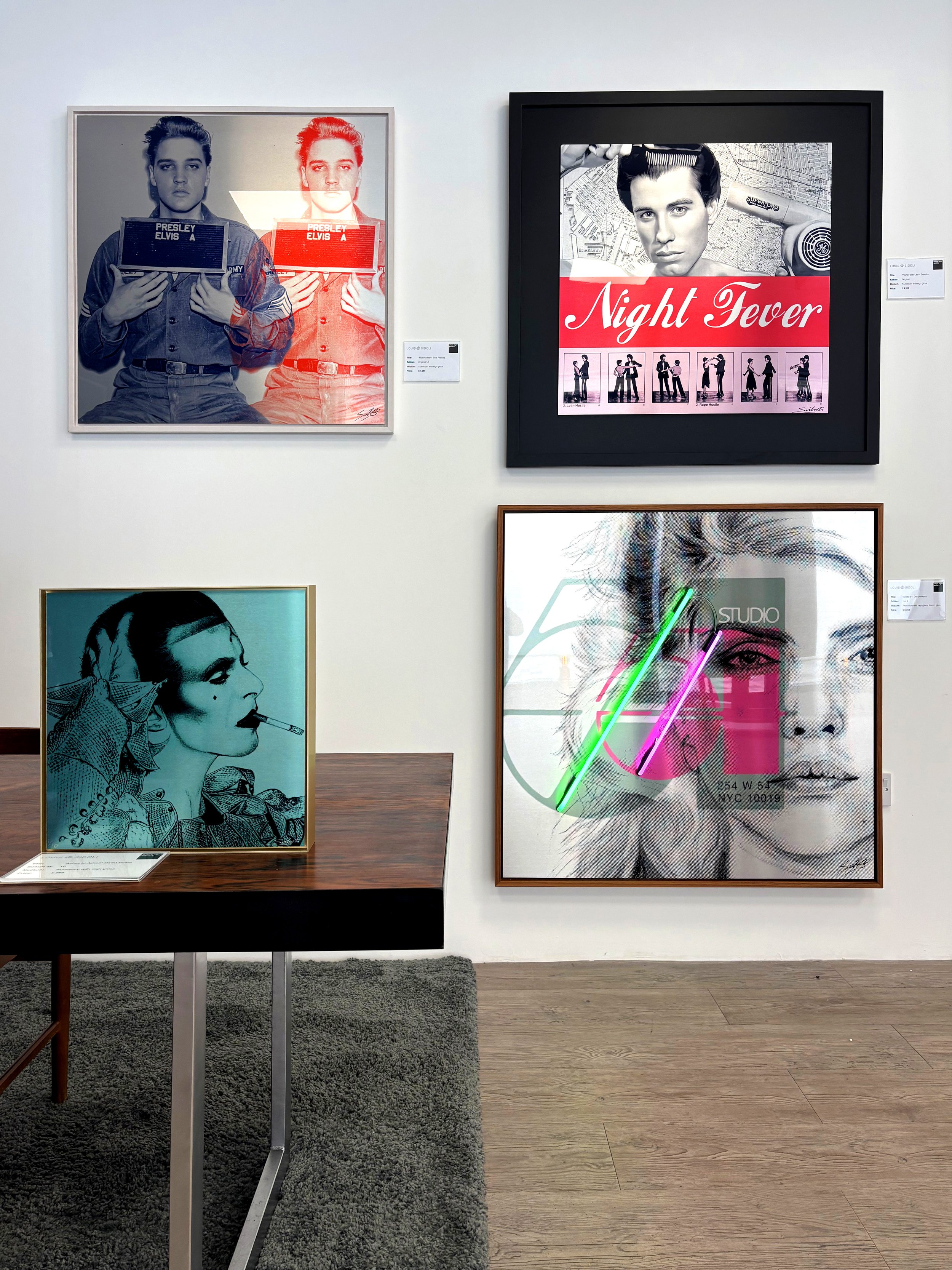 aluminium and neon artworks by Louis Sidoli