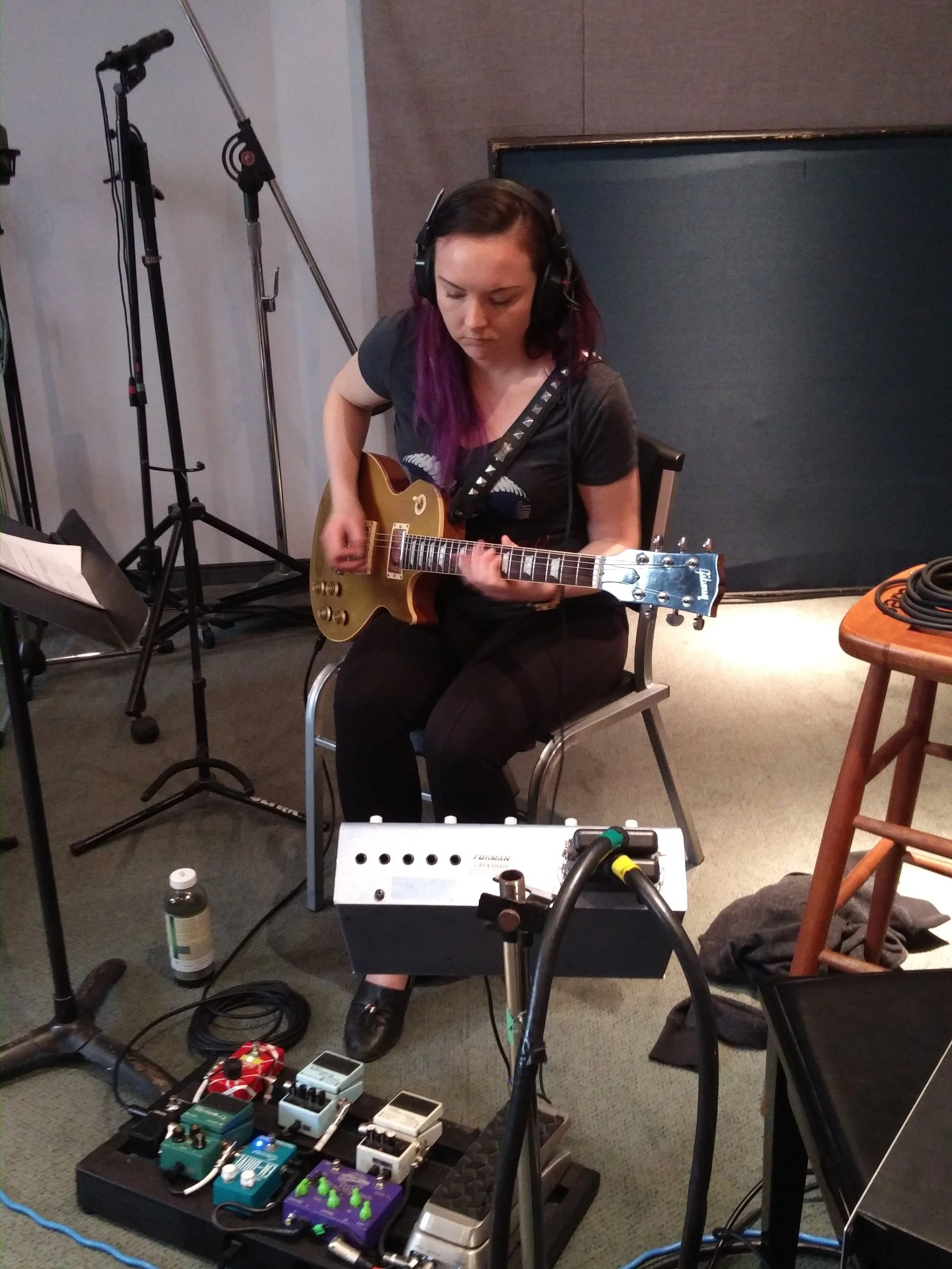 Tara McLeod recording at EMAC Studios in London