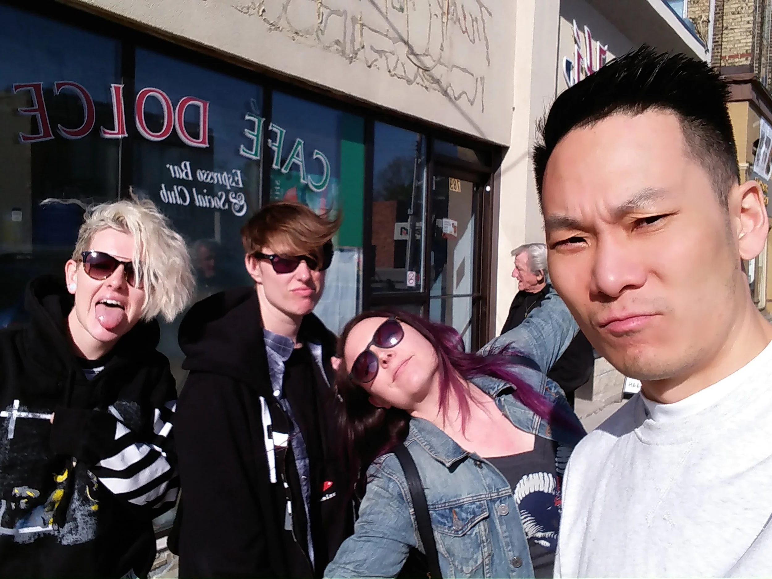 Erica Schiopu, JBW, Tara McLeod, and Nick Shao in London