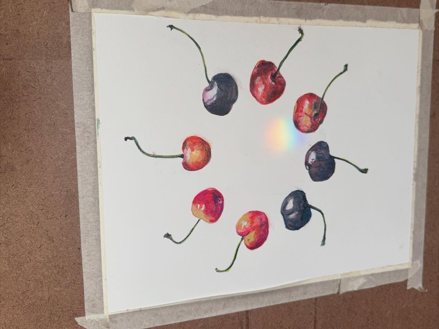 Kerasia Study: Watercolor, gouache with rainbow 🌈🧿🍒

In conversation with @vassiliki.chs 🧡
#&kappa;&epsilon;&rho;&alpha;&sigma;&iota;&alpha; #mixedmedia #thenostosproject