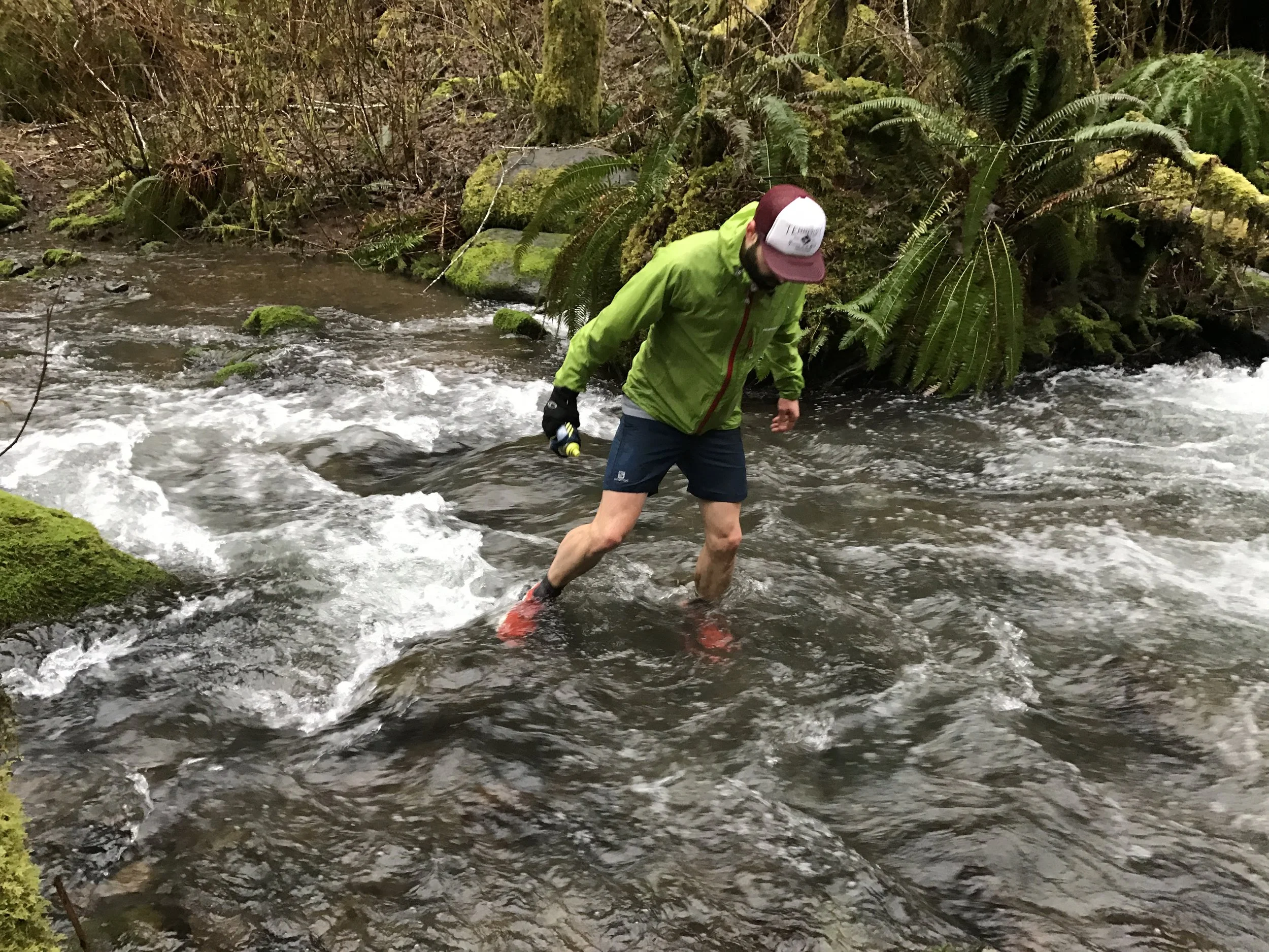 Navigating Wolf Creek after a bridge outage - Wilson River Trail - Tillamook