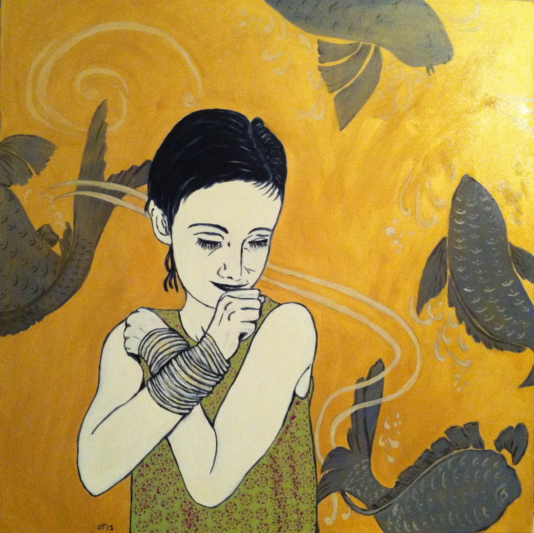 Girl with wallpaper