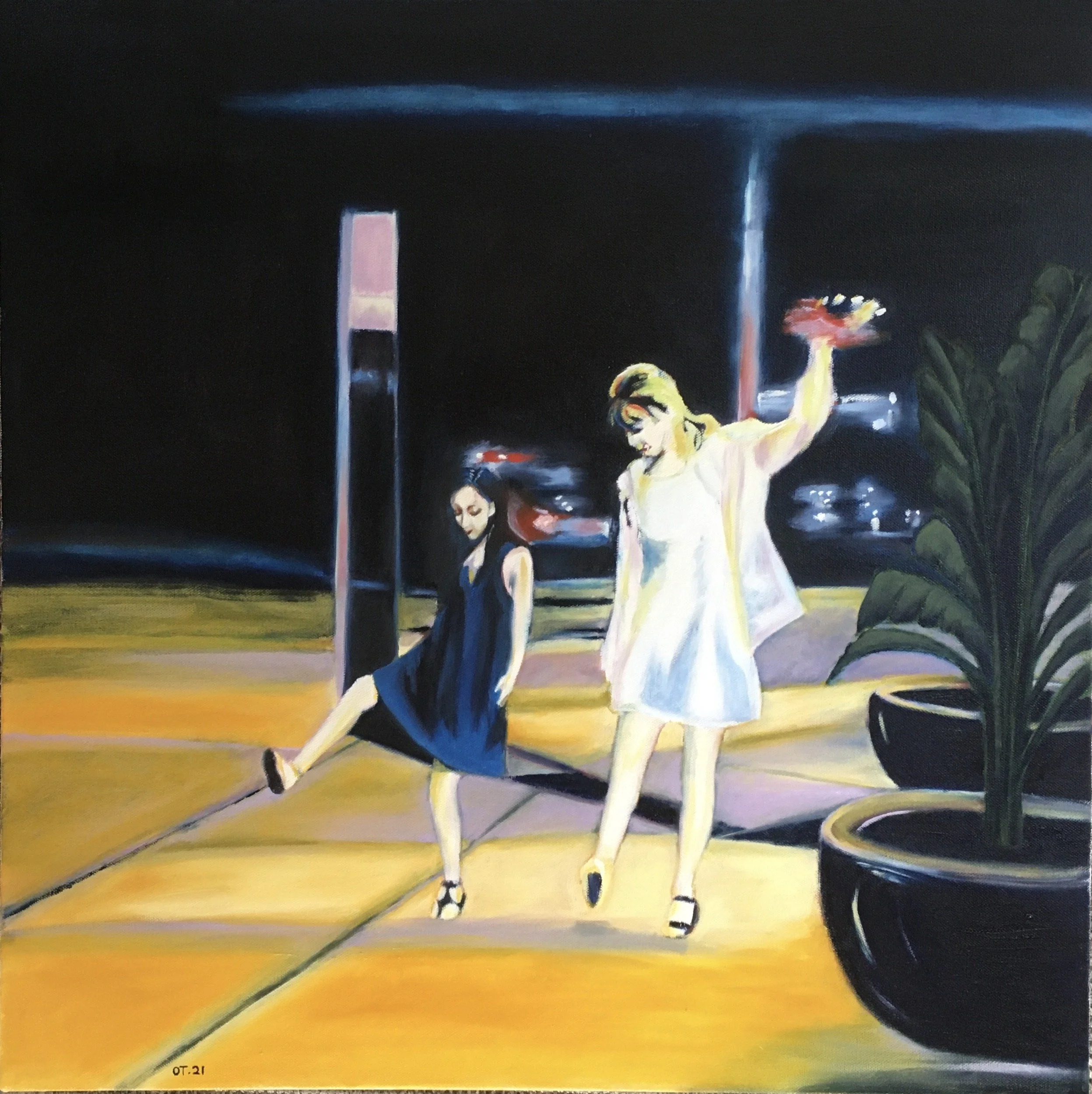Tap lesson, 2021, oil on canvas, 60x60 cm.