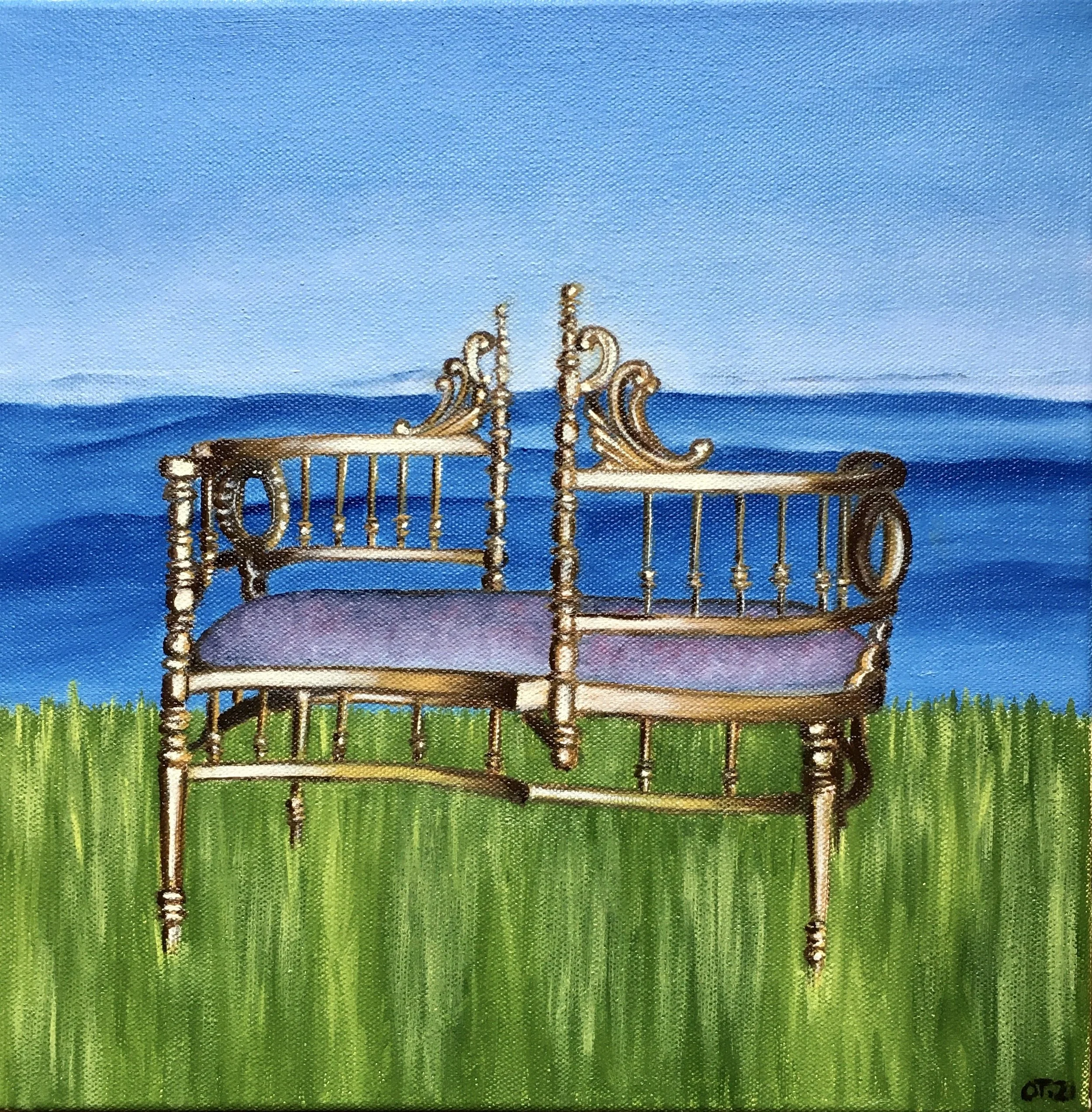 Love seat, 2021, oil on canvas, 30x30 cm.