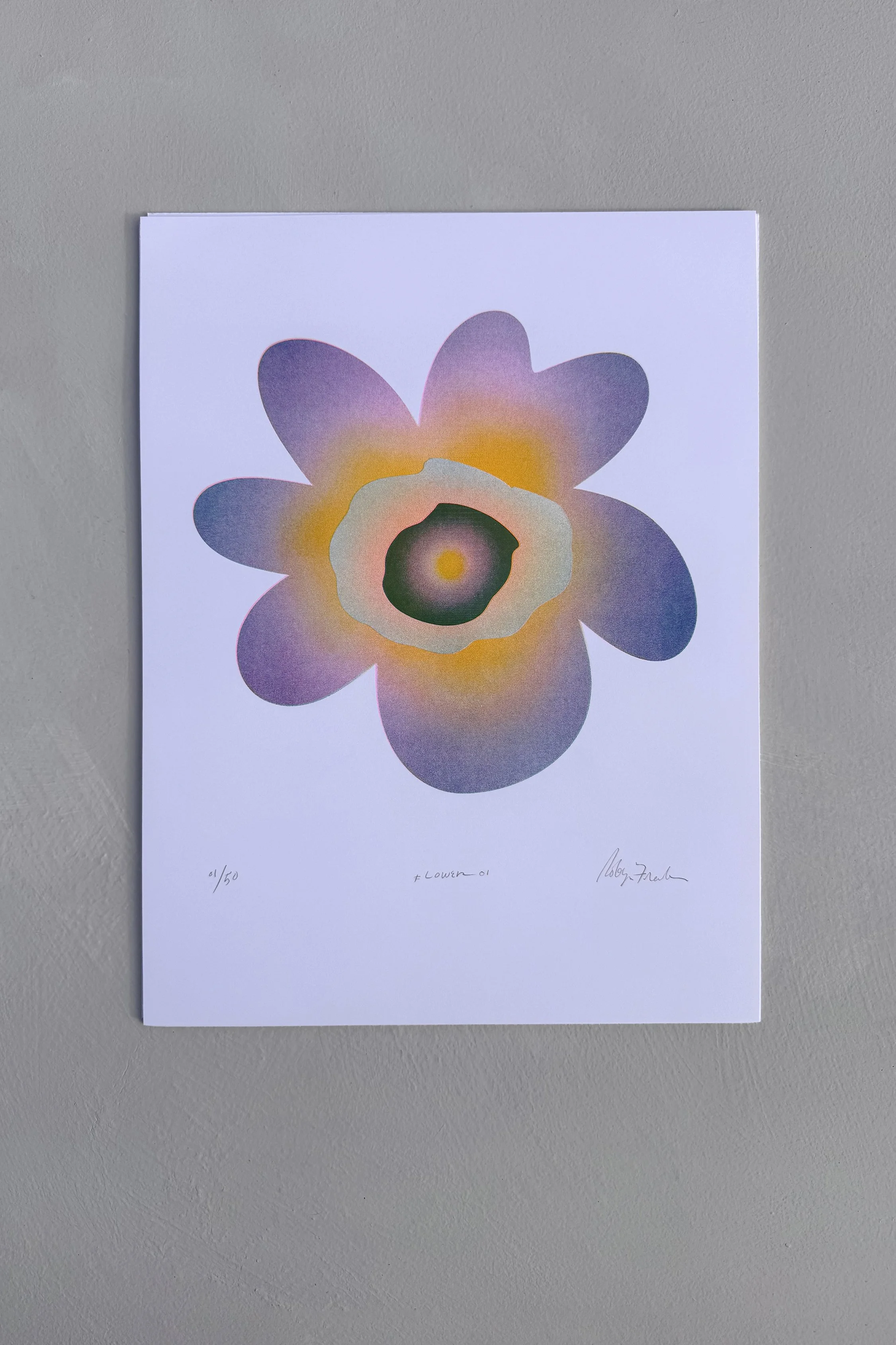 Flower 01 Risograph print