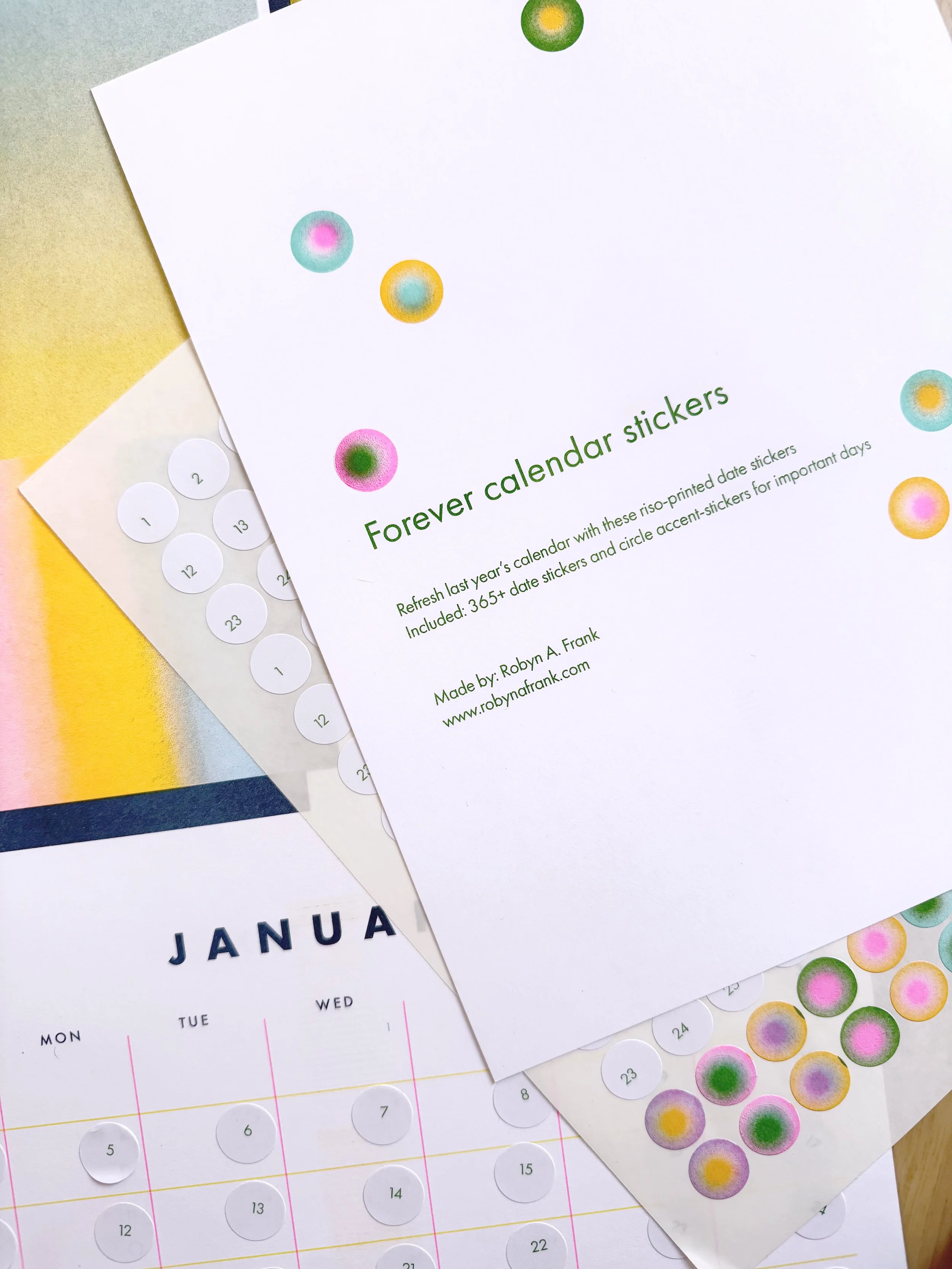 Forever calendar stickers