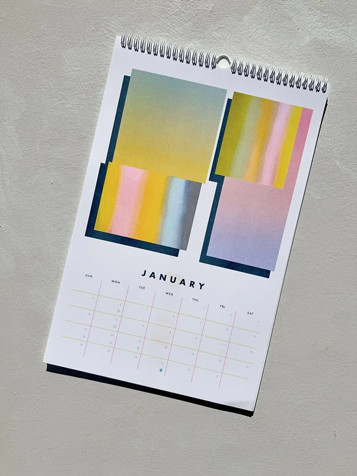 Last year's calendar with forever stickers