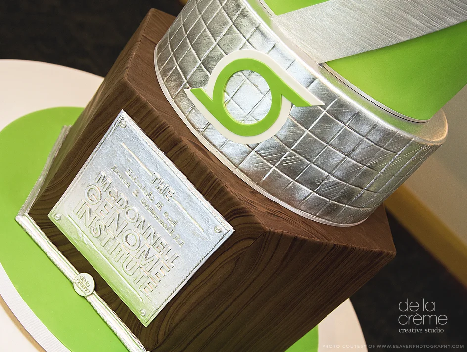 A combination of Double Chocolate Cake, French Vanilla Cake and French Vanilla Buttercream had the bottom tier of this cake weighing in at 50lbs all by itself. Photo courtesy of Beaven Photography.