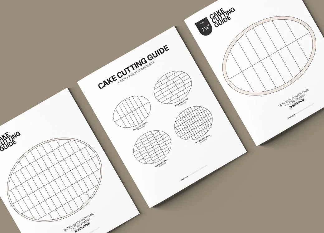 Oval Cake Cutting Guide — De la Crème Creative Studio for Free Printable Cake Cutting Guide