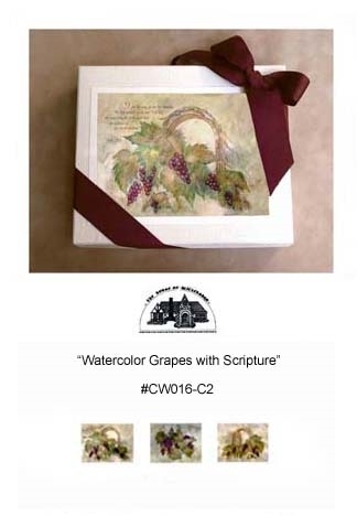 "Watercolor Grapes with Scripture" #CW016-C2