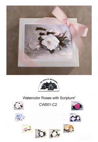 "Watercolor Roses with Scripture"  #CW001-C2