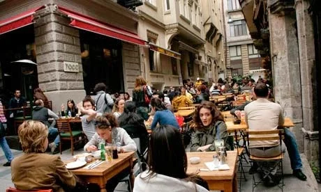 Enjoying outdoor dining in Tunel. Image via Guardian.uk