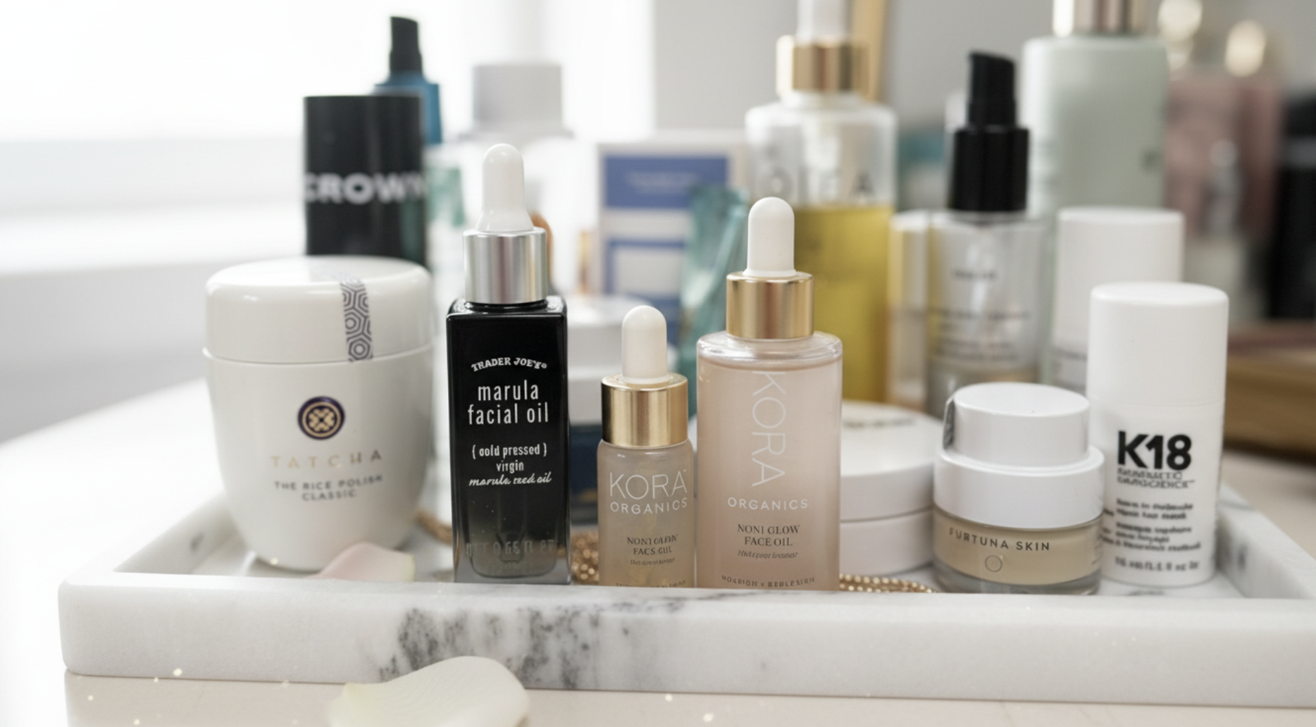 Face Oil Face-Off - Kora Noni Glow vs. Trader Joes Marula Oil