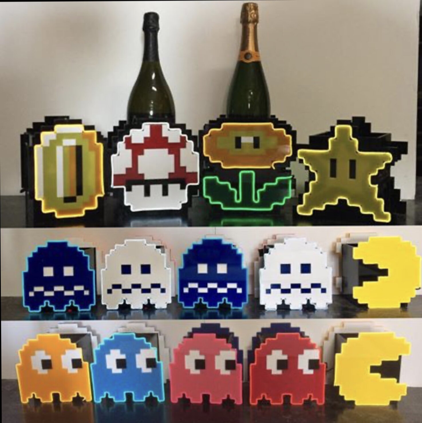 Pac-Man & Super Mario bottle carriers for Tao Nightclubs