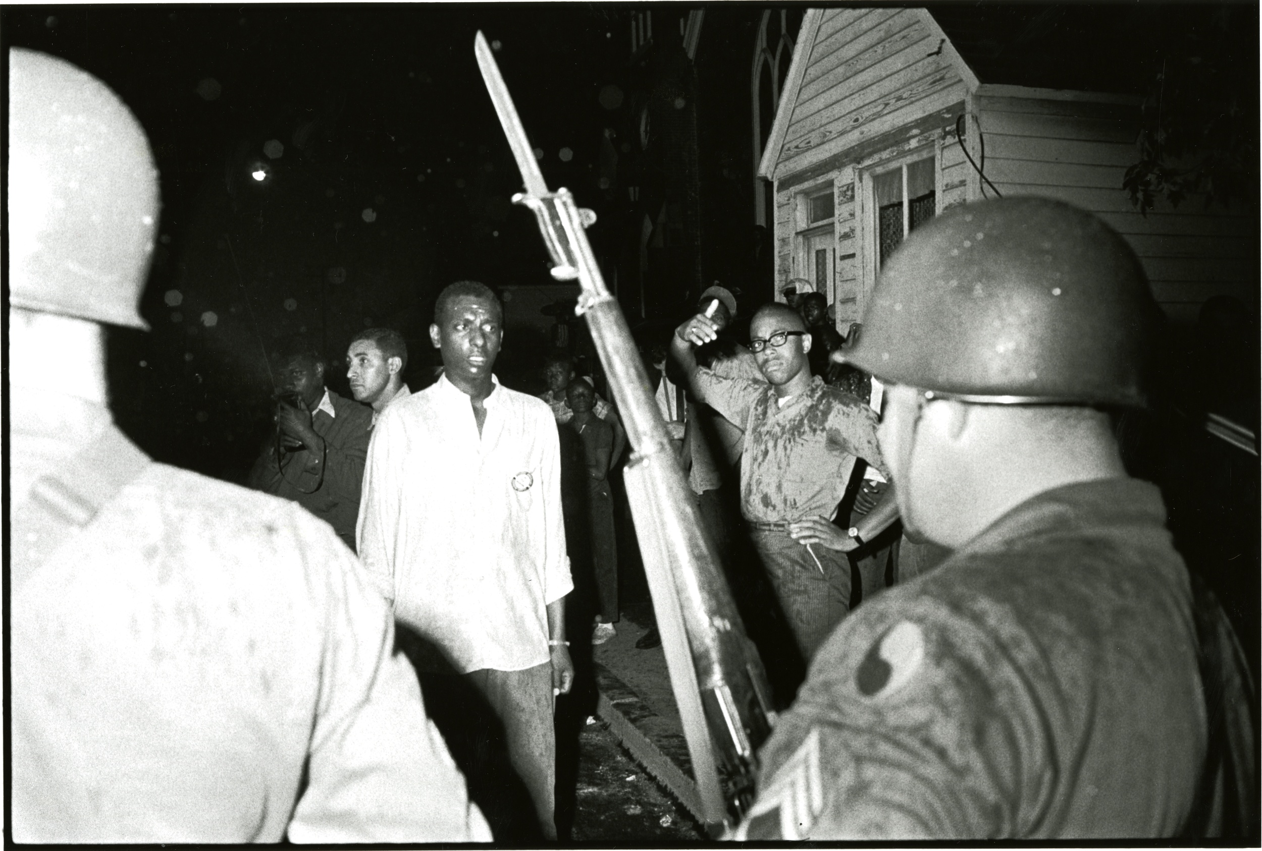 Stokely Carmichael and the Maryland National Guard, Cambridge, MD, 1964