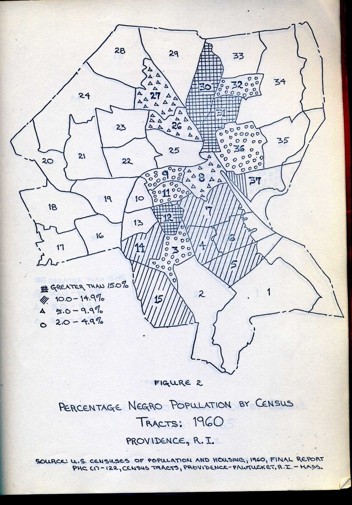 Percentage of Black Population in Providence by Census, 1960