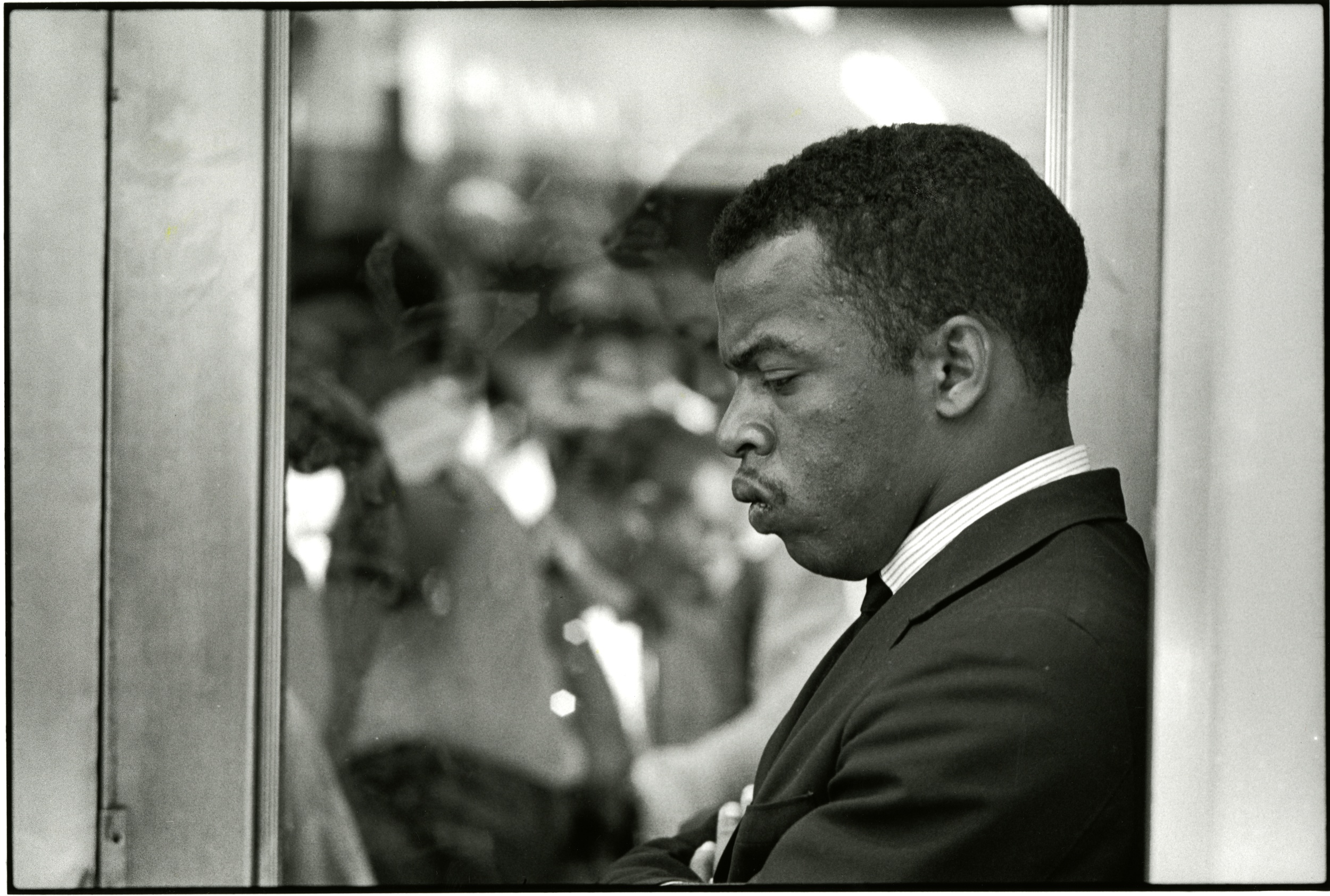 John Lewis quietly prepares to give a speech in Nashville, TN, 1962