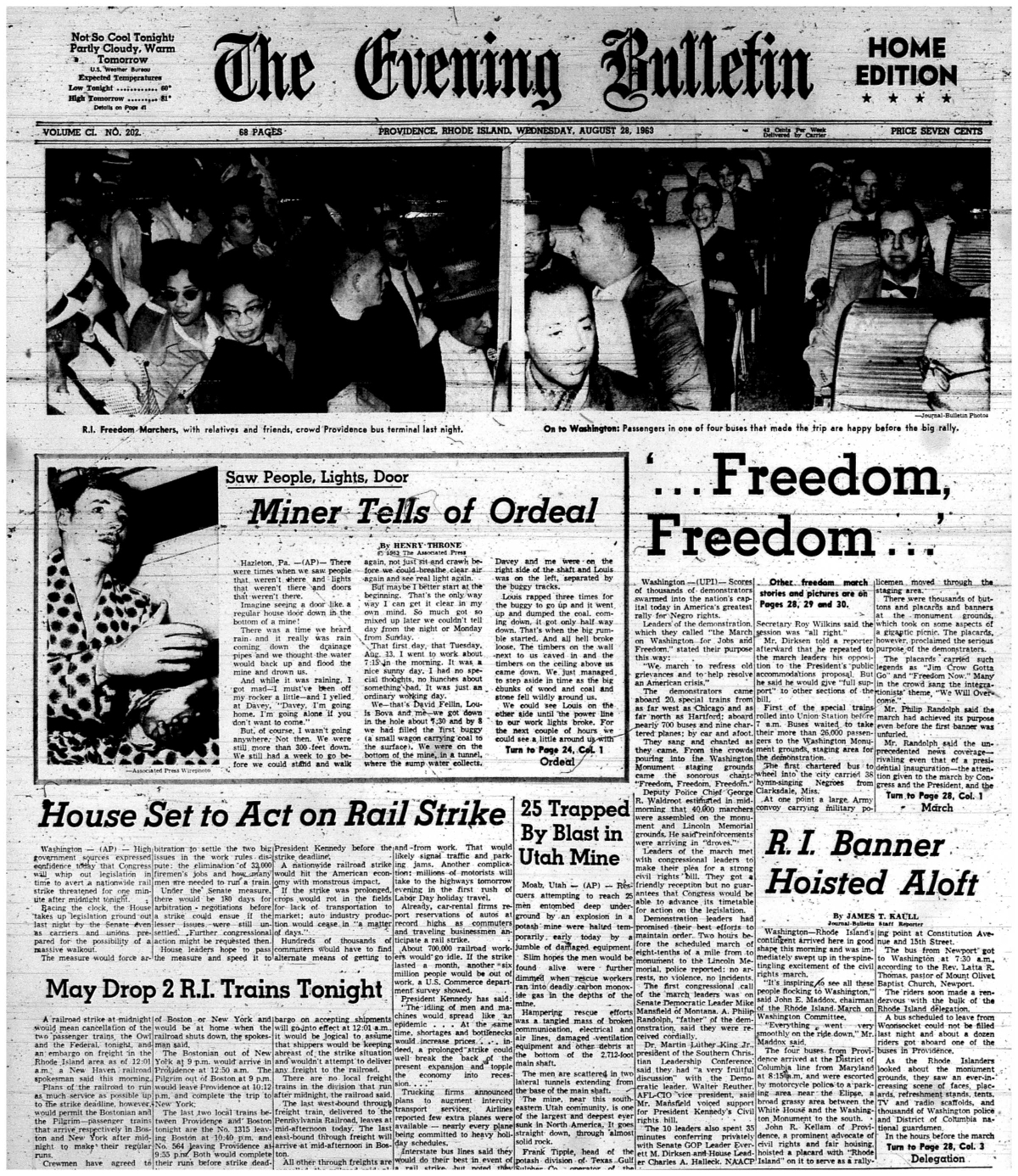 Front Page News, August 28, 1963
