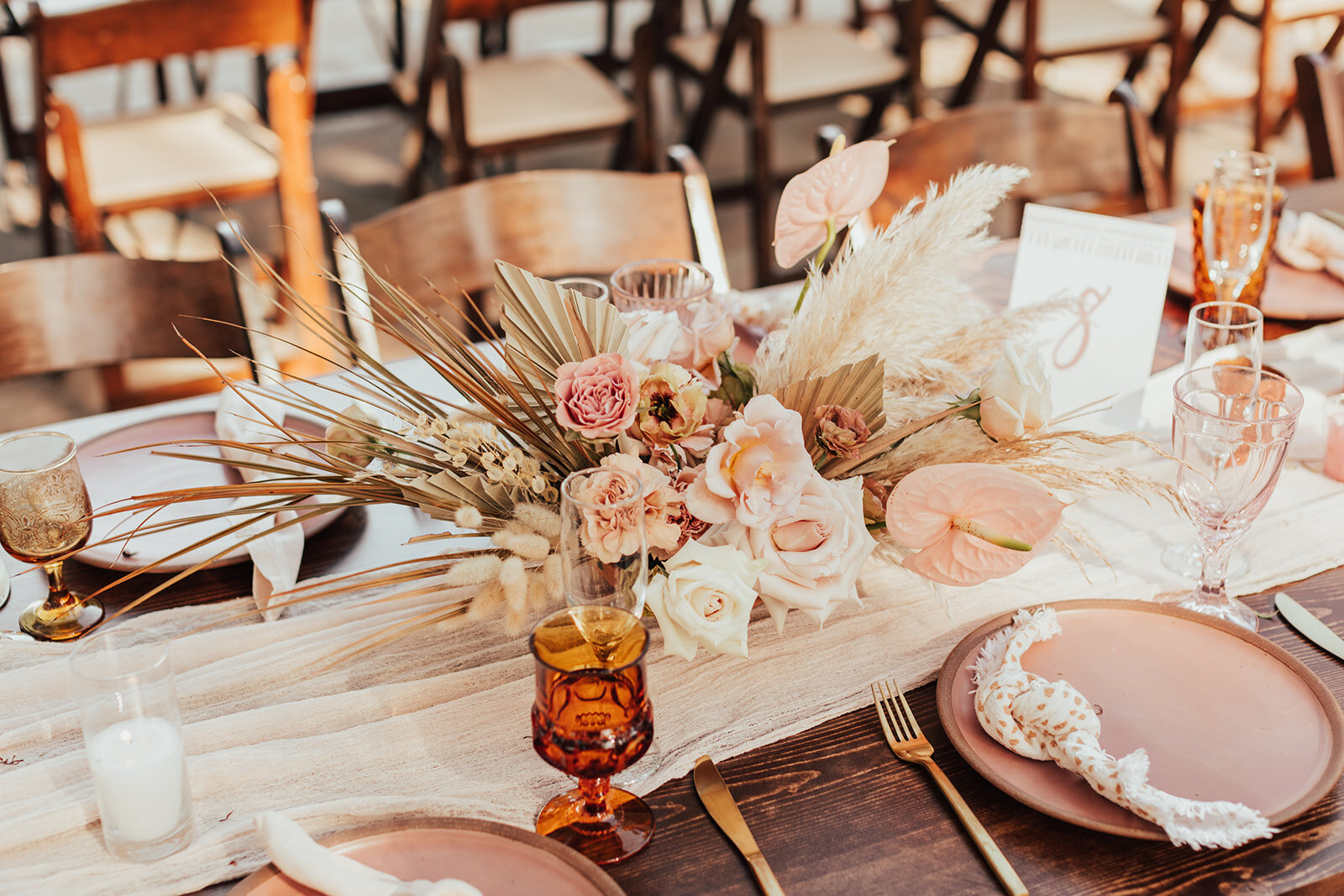 Blush Pampas Grass Centerpiece