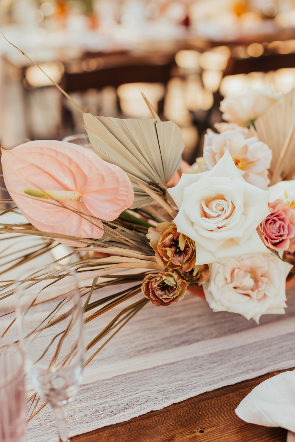 Anthurium dried flower centerpiece