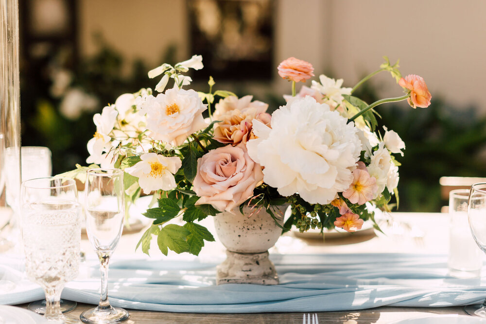 blush whimsical centerpiece