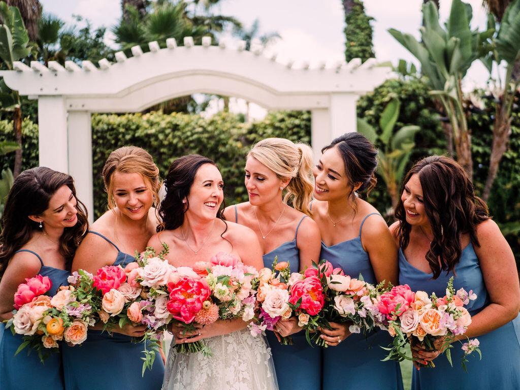 8 coral bridesmaids bouquets.jpg