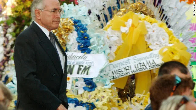 John Howard: 'As the sun sets over this beautiful island we gather here in sorrow', Bali Bombings Memorial Service - 2002