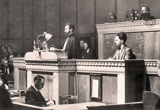 Haile Selassie: 'There is no precedent for a Head of State himself speaking in this assembly', League of Nations - 1936