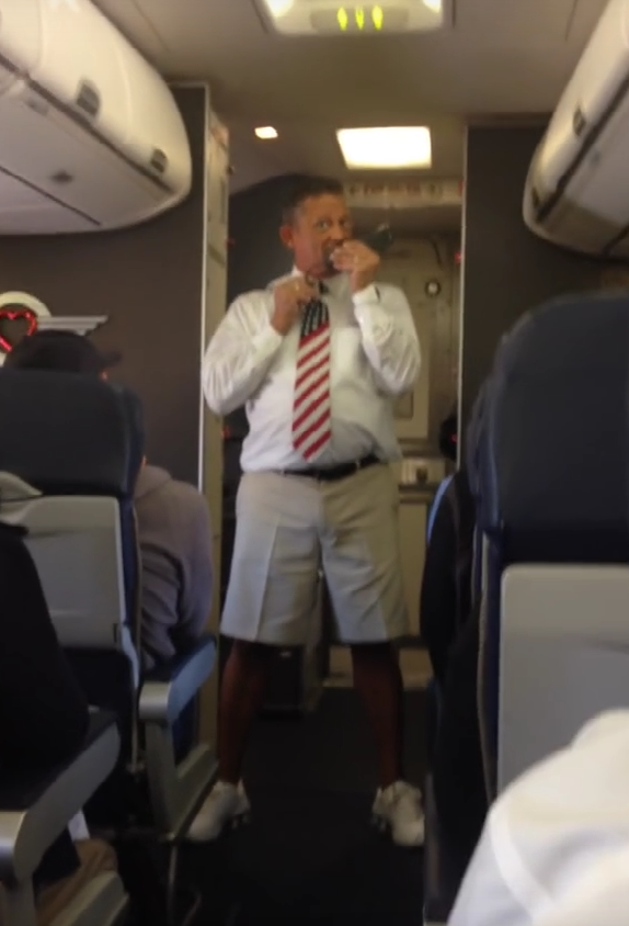 Flight attendant: 'To start the flow of oxygen you have to first stop screaming', Southwest Airlines - 2015