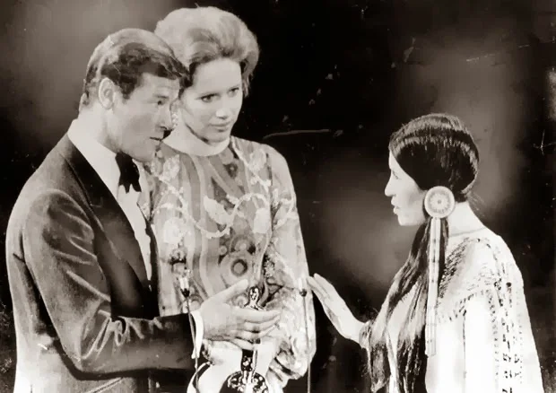 Marlon Brando (read by Sacheen Littlefeather): 'He has asked me to tell you ... that he very regretfully cannot accept this very generous award' Academy awards - 1973
