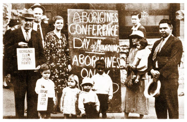 Jack Patten: 'Do white Australians realise that there is actual slavery in this fair, progressive Commonwealth?', Opening address to Day of Mourning protest - 1938