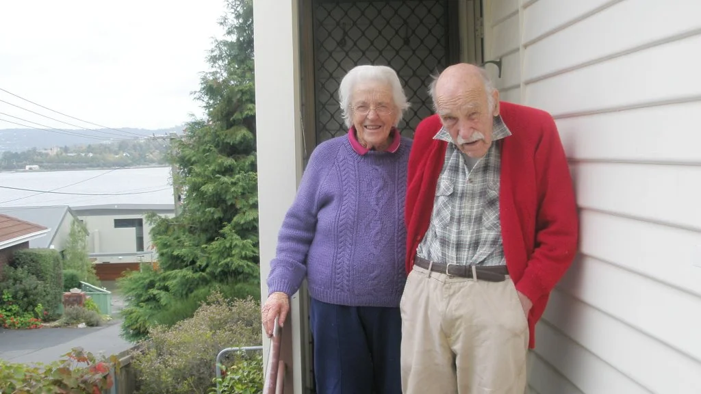 Helen and Archie Flanagan, Martin's parents, Lindisfarne, Tasmania