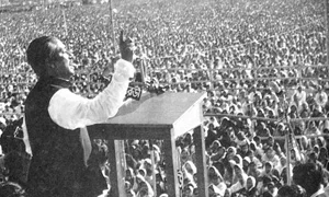 Mujibur Rahman:  'The struggle now is the struggle for our independence', Dhaka rally - 1971 