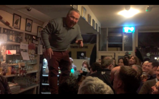 For Ger 'Farmer' Foley - 'The most appropriate song that you could ever get for this man is Mr Brightside', Irish pub wake, by Brian O'Sullivan - 2016