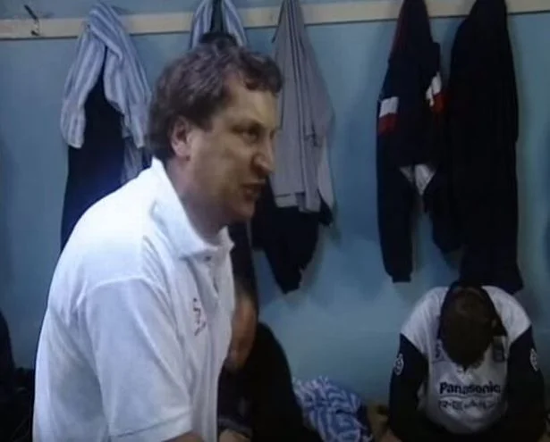 Neil Warnock: 'Any injuries?', half time rant,  Huddersfield v Shrewsbury Town - 1995 