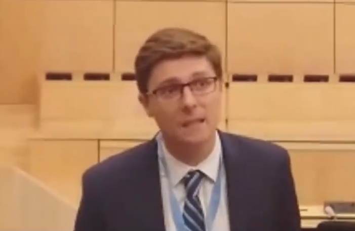 Daniel Webb: 'I can’t reconcile their compassionate words here at the UN and the cruelty that I’ve seen them inflict on Manus', outside United Nations Human Rights Council - 2018 