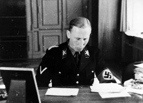 Reinhard Heydrich: 'The Fuhrer has declared his determination to destroy European Jewry', Nazi Wansee Conference, outlining Final Solution - 1942