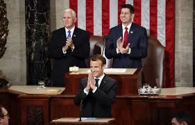 Emmanuel Macron: 'But closing the door to the world will not stop the evolution of the world', speech to US Congress - 2018  